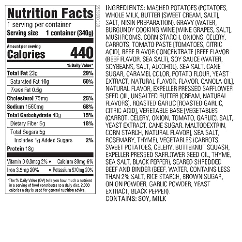 Amazon Kitchen, Slow Roasted Beef & Mashed Potatoes, Single Serve Meal, 12 Oz