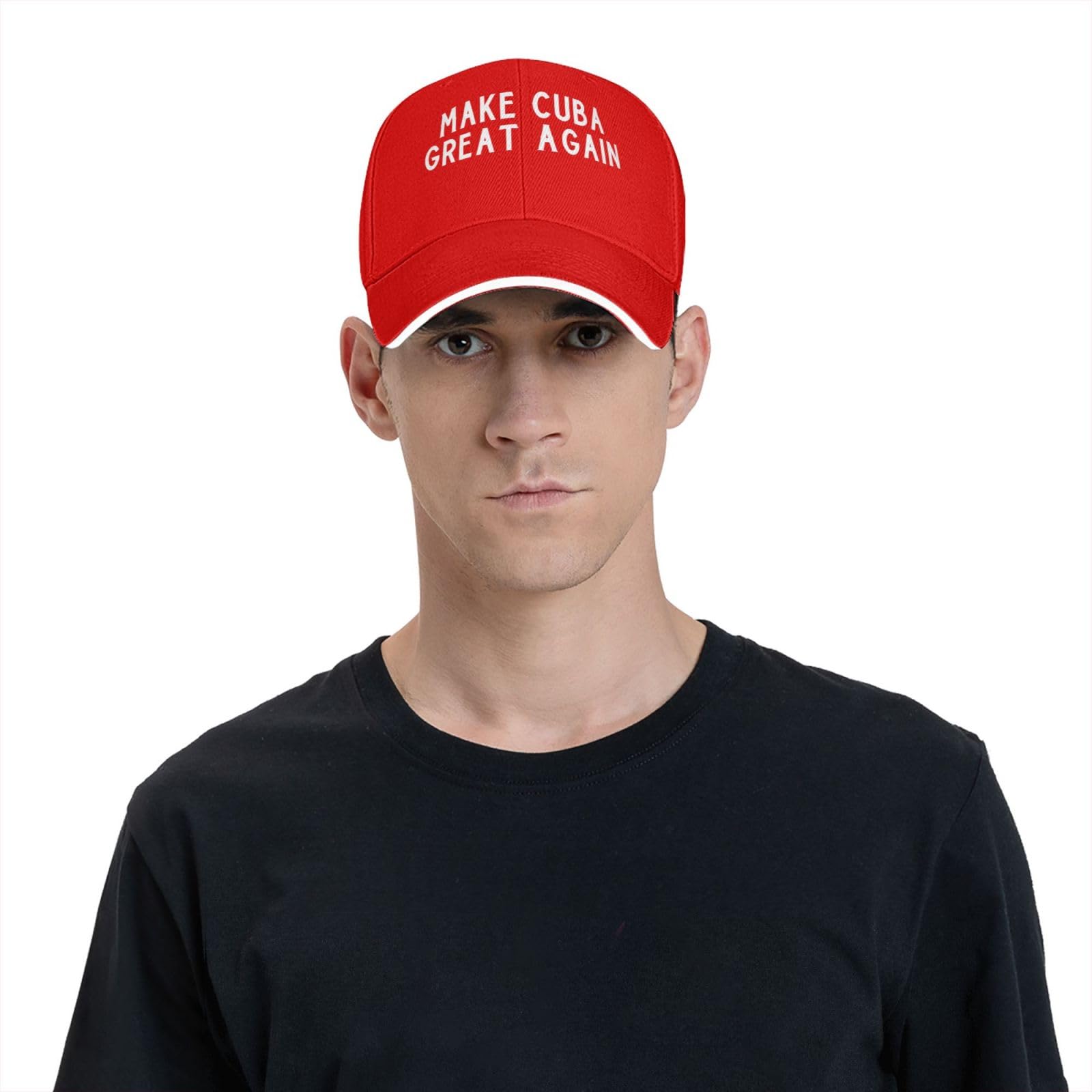 Make Cuba Great Again Baseball Caps Dad Hats Adjustable Trucker Hat for Men Women,Red