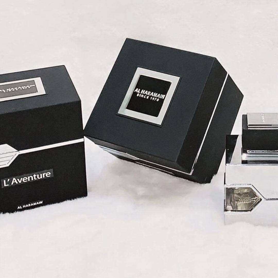 Al Haramain L'Aventure - Cologne for Men - Long Lasting Perfume for Men - Arabian Perfume - Men's Cologne - Amber Perfume with Bergamot - 3.3 oz