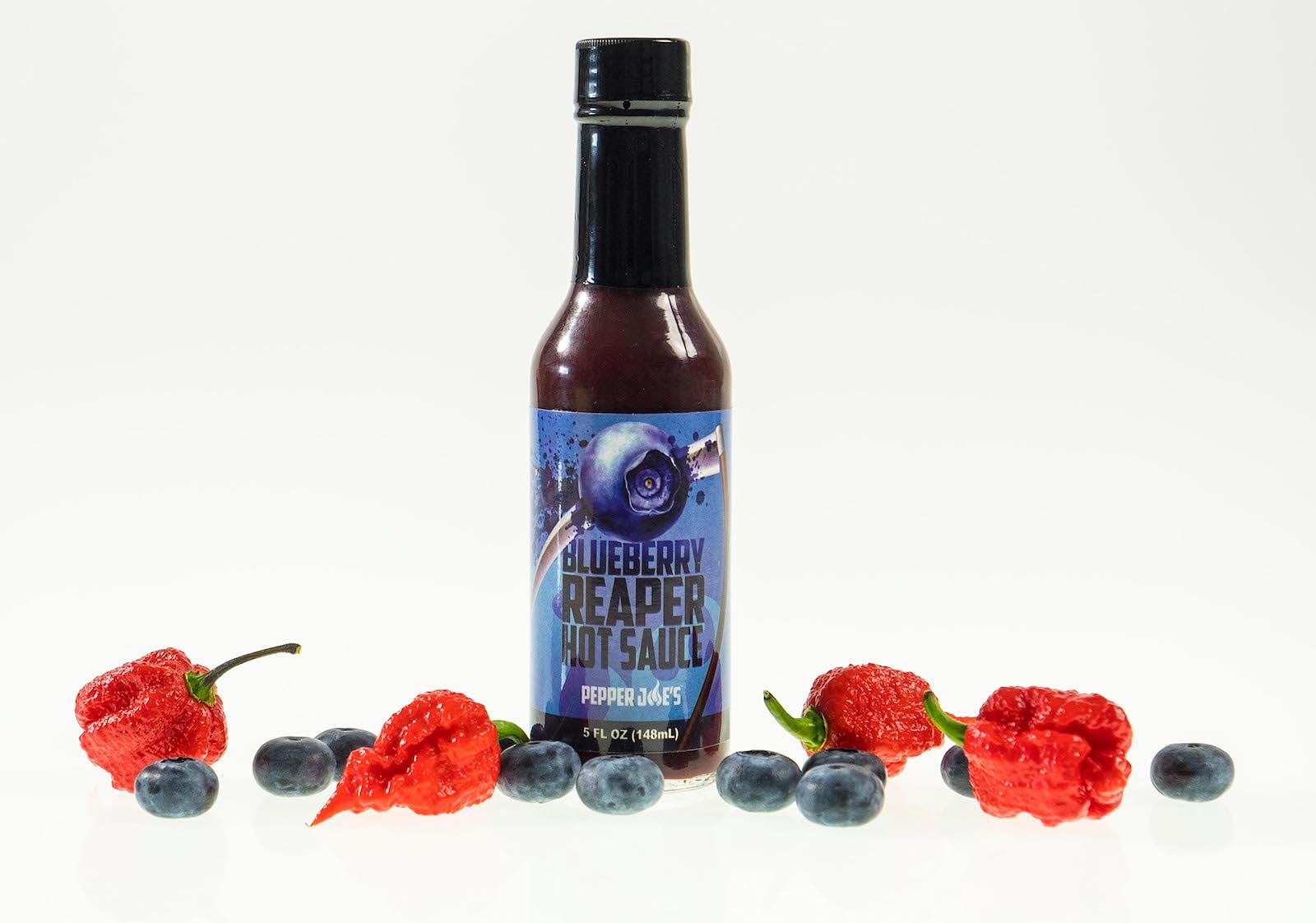 Pepper Joe’s Blueberry Carolina Reaper Hot Sauce – Premium Carolina Reaper Hot Sauce – Made with a World’s Hottest Chili Pepper and Ripe Blueberries – 5 Ounces