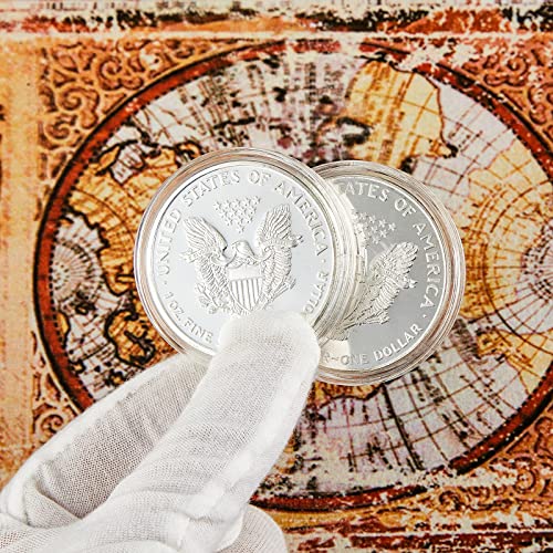 30 Pieces Silver Dollar Coin Holder 40.6mm Silver Bar Capsule Holders Coin Capsules for Collection Bar, Round