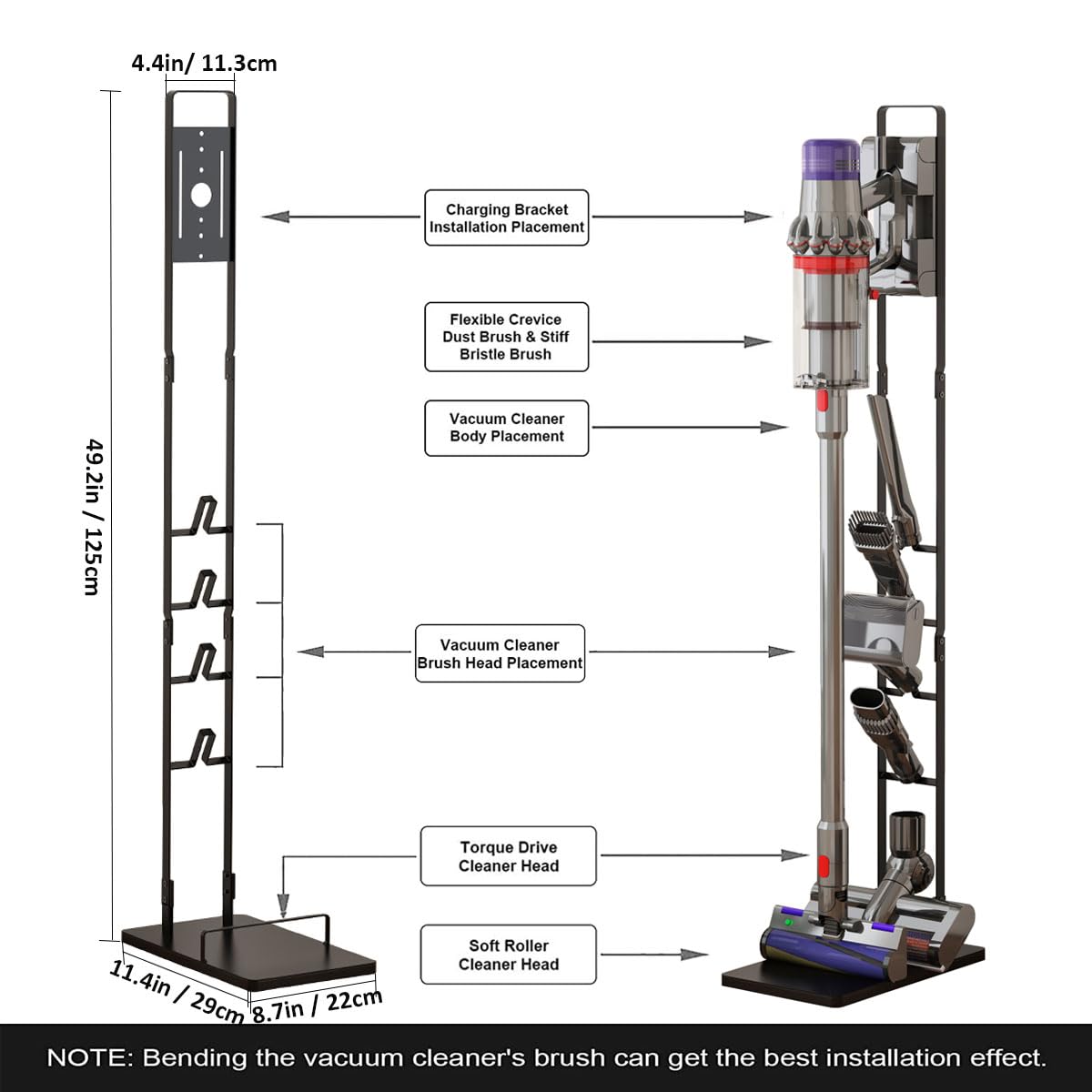 Foho Vacuum Stand, Storage Bracket Stand Holder, Stable Vacuum Stand Compatible with Dyson V15 V11 V10 V8 V7 V6 Handheld Cordless Vacuum Cleaners & Accessories & Attachments