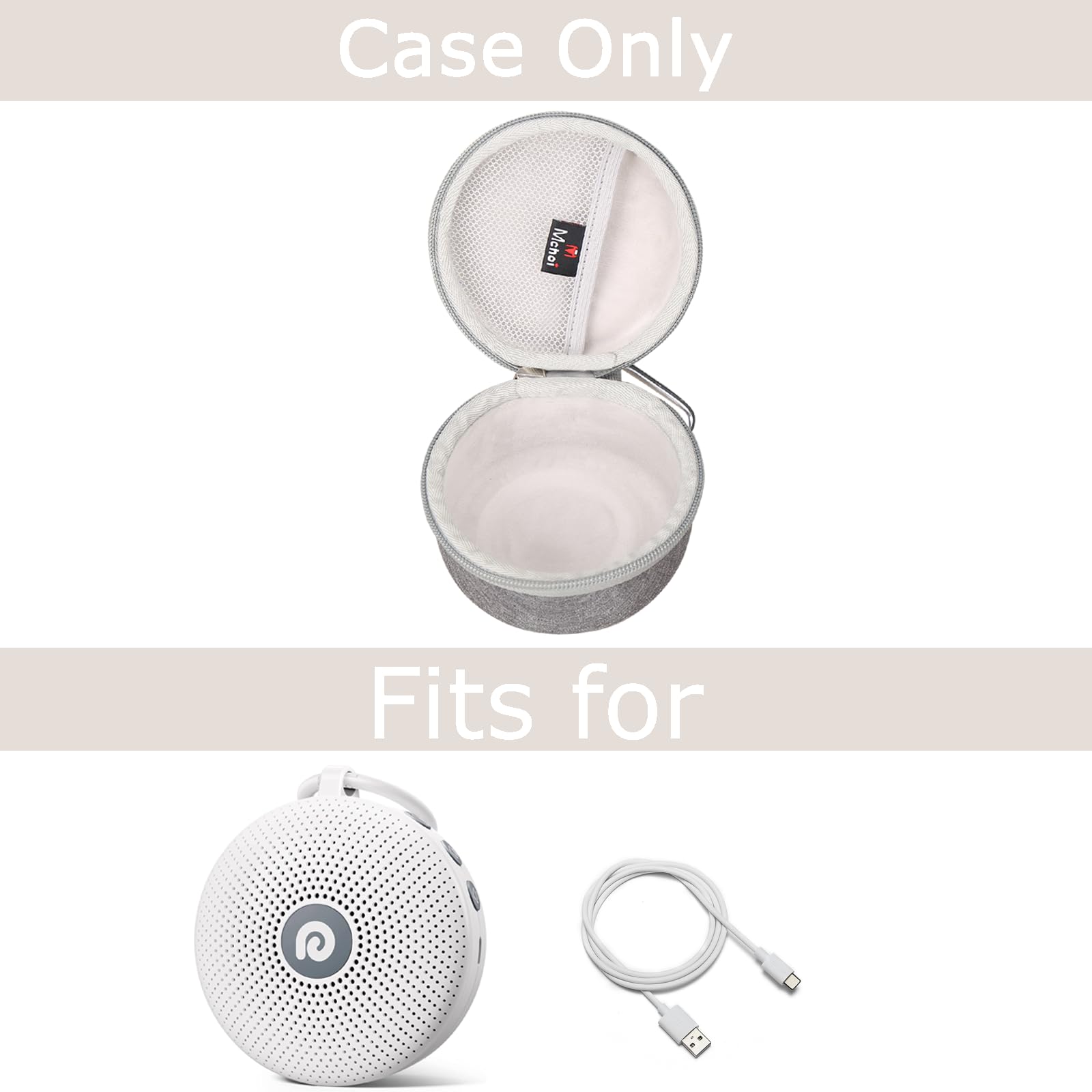 Mchoi Hard Case Suitable for Dreamegg White Noise Machine, Portable Sound Machine, Waterproof Shockproof Sound Machine Protective Case, Case Only