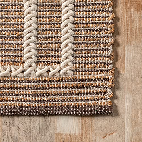 nuLOOM Ricki Hand Woven Tribal Flatweave Area Rug, 5x8, Natural