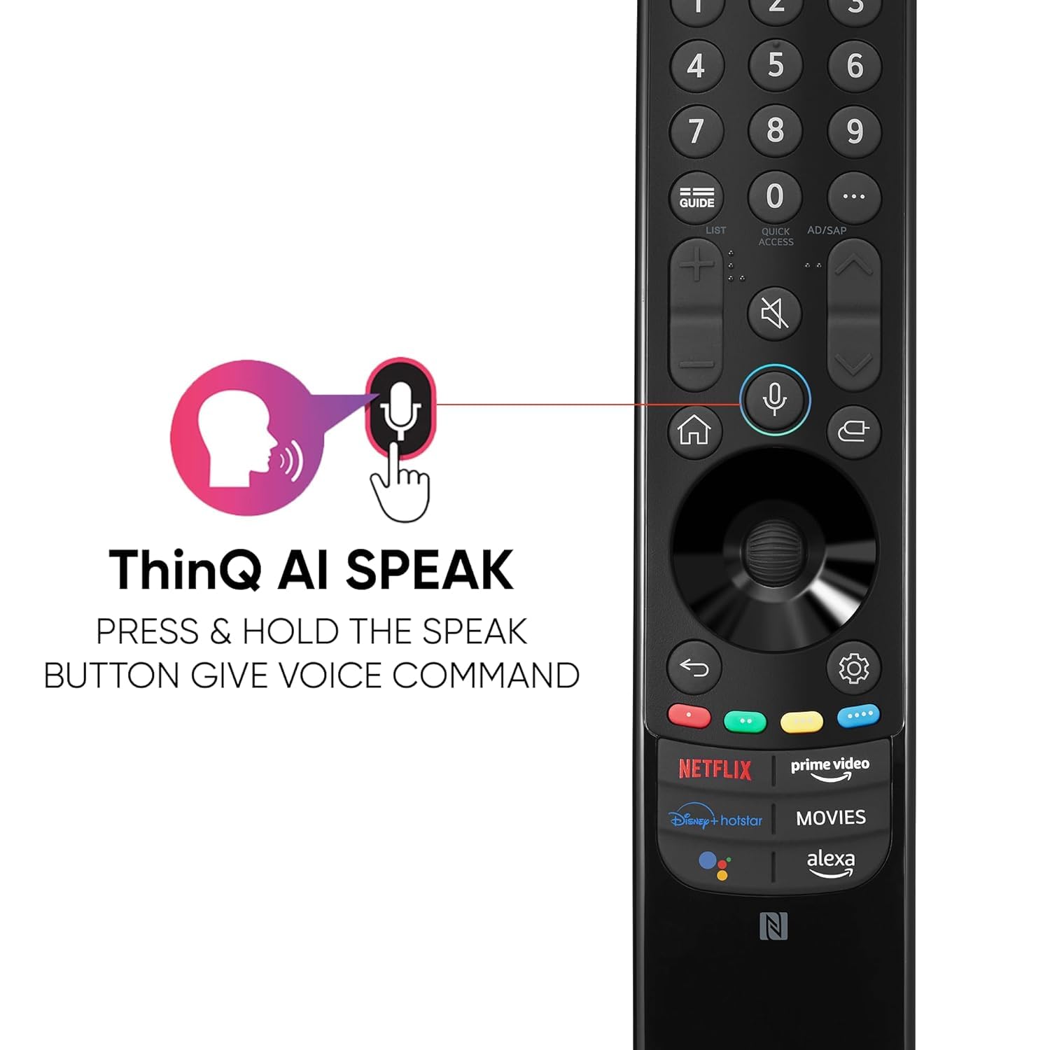 LG Magic Remote w/Magic Tap (NFC) MR22GN, 2022