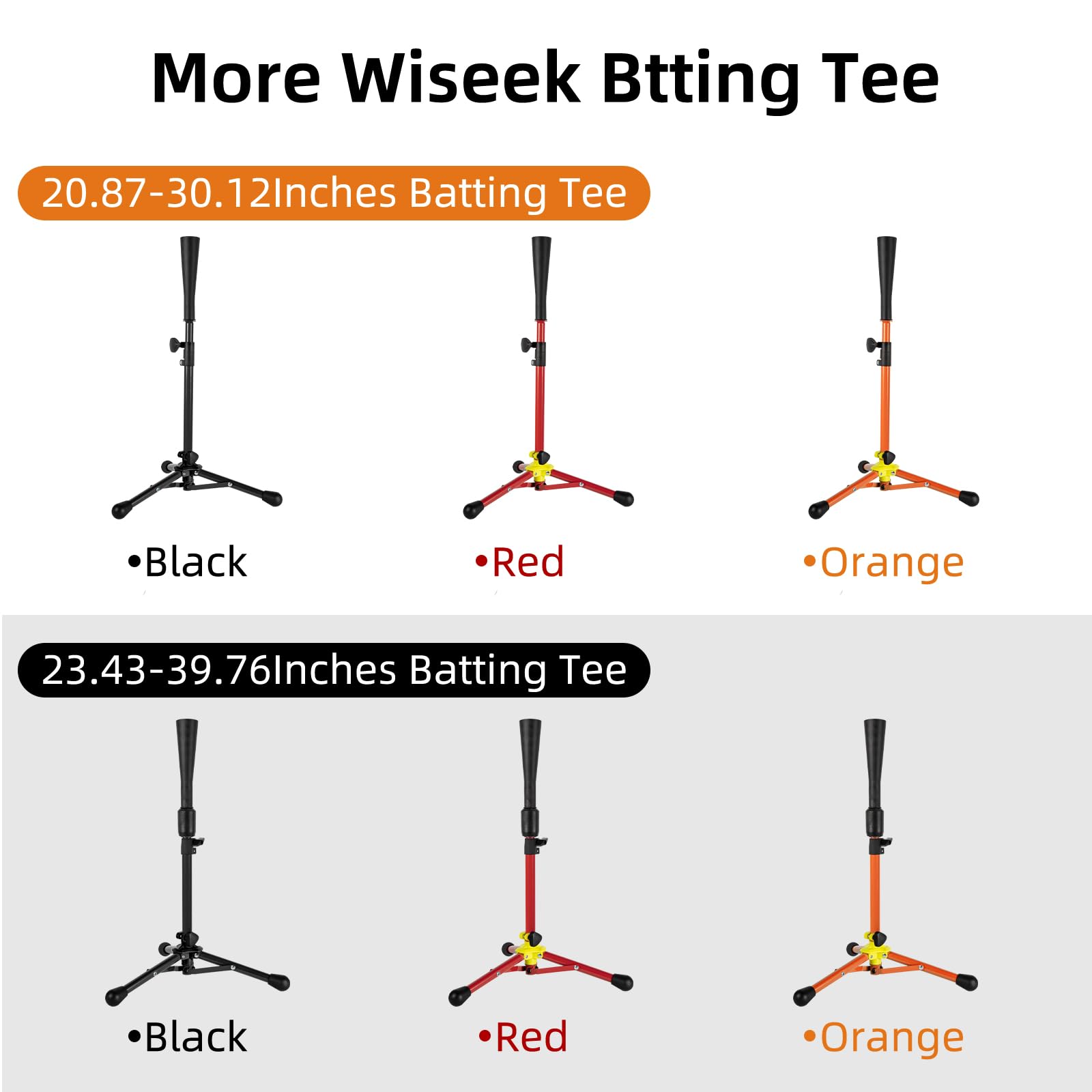 23.5 to 39.76 Inches Baseball Tee for Kids, Batting Tees for Baseball with Carry Bag, Portable Stable Tanner Tee, Baseball Training Equipment Aged 5-12, Softball Tee for Batting and Hitting (Black)