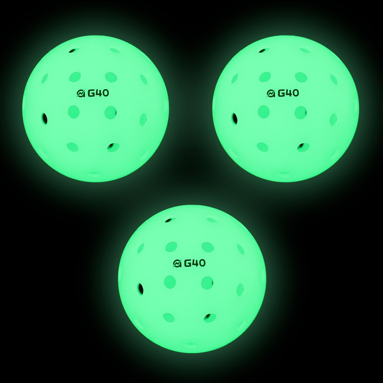 A11N Luminous Pickleballs - High Visibility, Light Up Outdoor Pickleball Balls for Nighttime- Durable and Fun Glow in The Dark Pickleball- Mix Color & Green