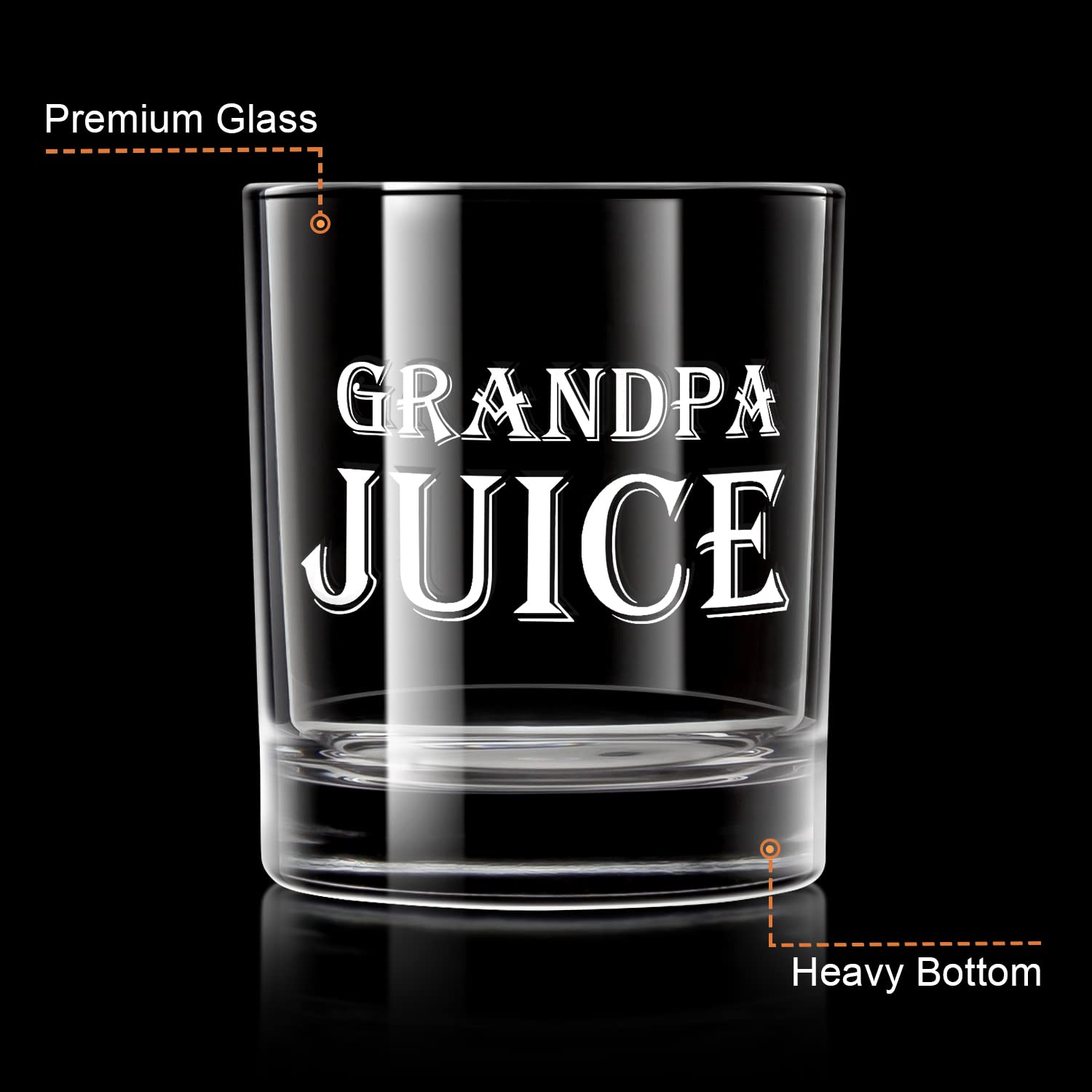 LIGHTEN LIFE Grandpa Juice Whiskey Glass 12 oz,Unique Grandpa Gifts in Valued Wooden Box,Funny Grandpa Gifts Ideas for New Grandpa,Birthday from Grandson,Granddaughter