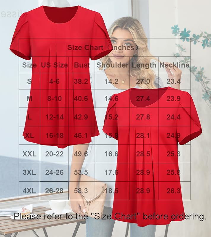 Bestbee Womens Plus Size Tops Dressy Casual Summer Chiffon Blouses Short Sleeve Dress Shirts Business Loose Fit Tunics, 3XL, Black Fl Beige
