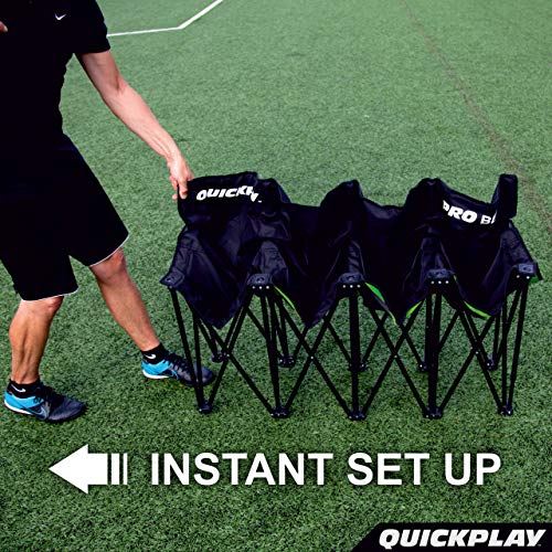 QUICKPLAY PRO Portable Folding Bench Range 4, 6, 9 Seats & 6 Seat Shelter | Fast Set-Up Heavy Duty Bench