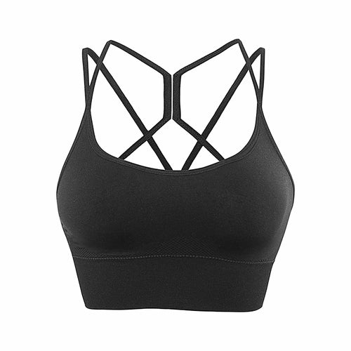 Women Strappy Sports Bra Sexy Crisscross Back Light Support Yoga