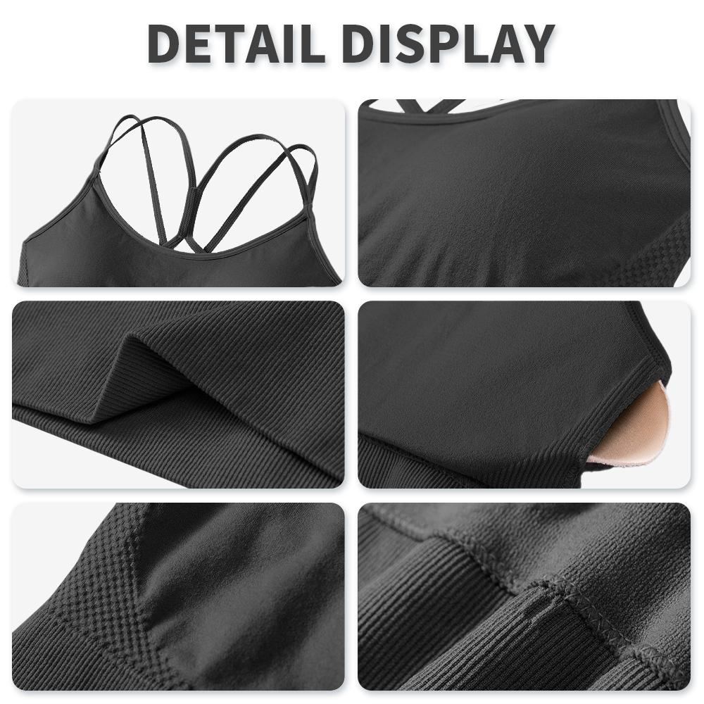 Women Strappy Sports Bra Sexy Crisscross Back Light Support Yoga