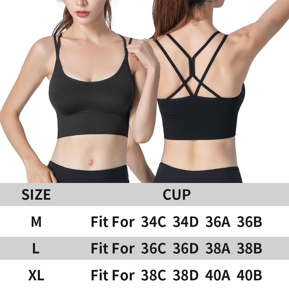 Women Strappy Sports Bra Sexy Crisscross Back Light Support Yoga