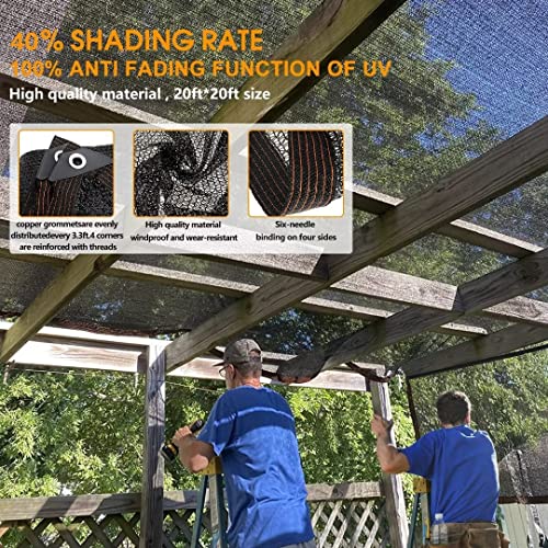 Shade Cloth for Plants Greenhouse, 40-50% Sunblock Shade Sails -for Outdoor Garden Pergola Patio Lawn Plant Sun Shade Cloths for Kennel Chicken Coop Easier to Hang Shade Net Cover