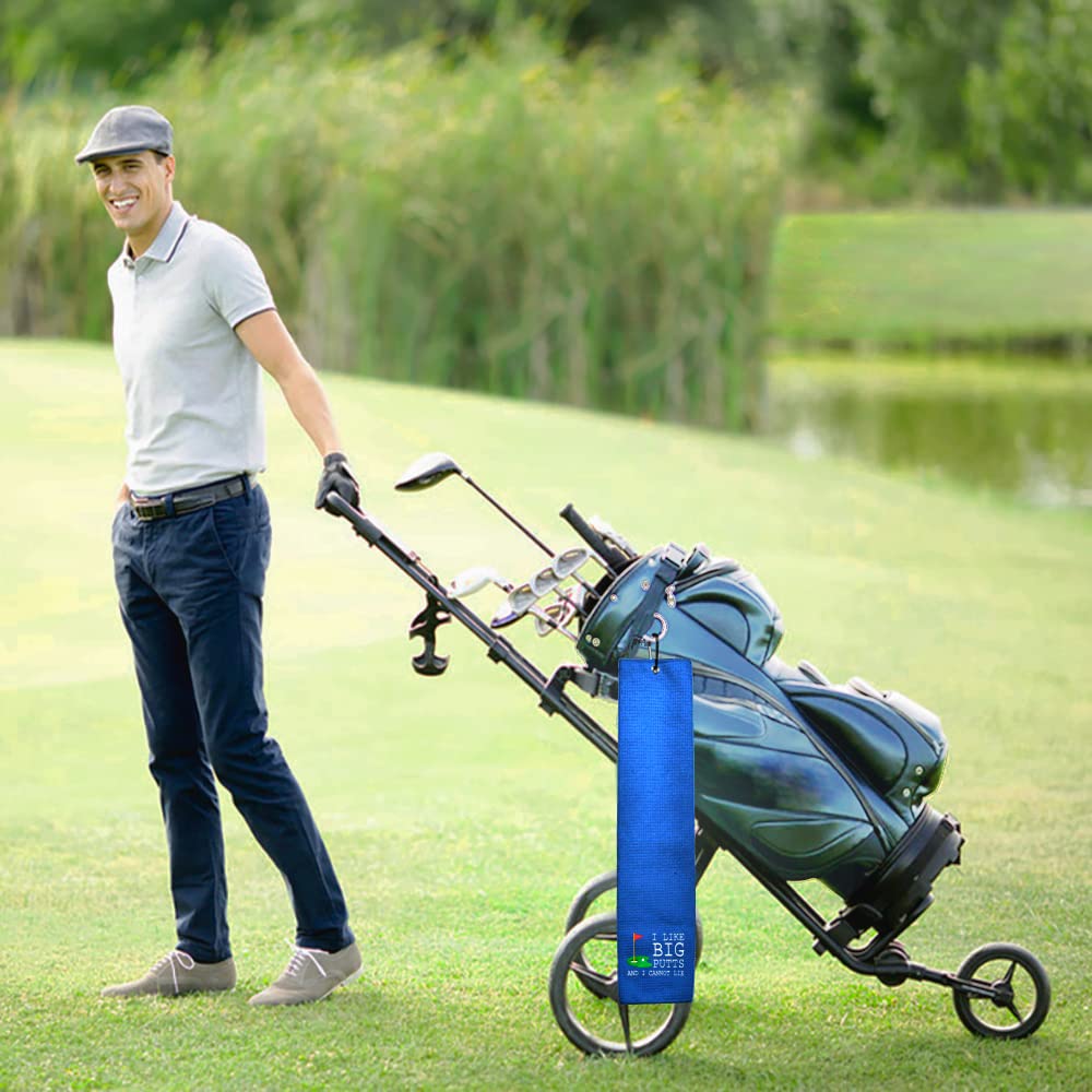 TOUNER Funny Golf Towel Gift for Dad Mom, Retirement Gifts for Men Women Golfer, Funny Golf Towel for Women Men, Embroidered Golf Towels for Golf Bags with Clip (I Like Big Putts and I Cannot Lie)