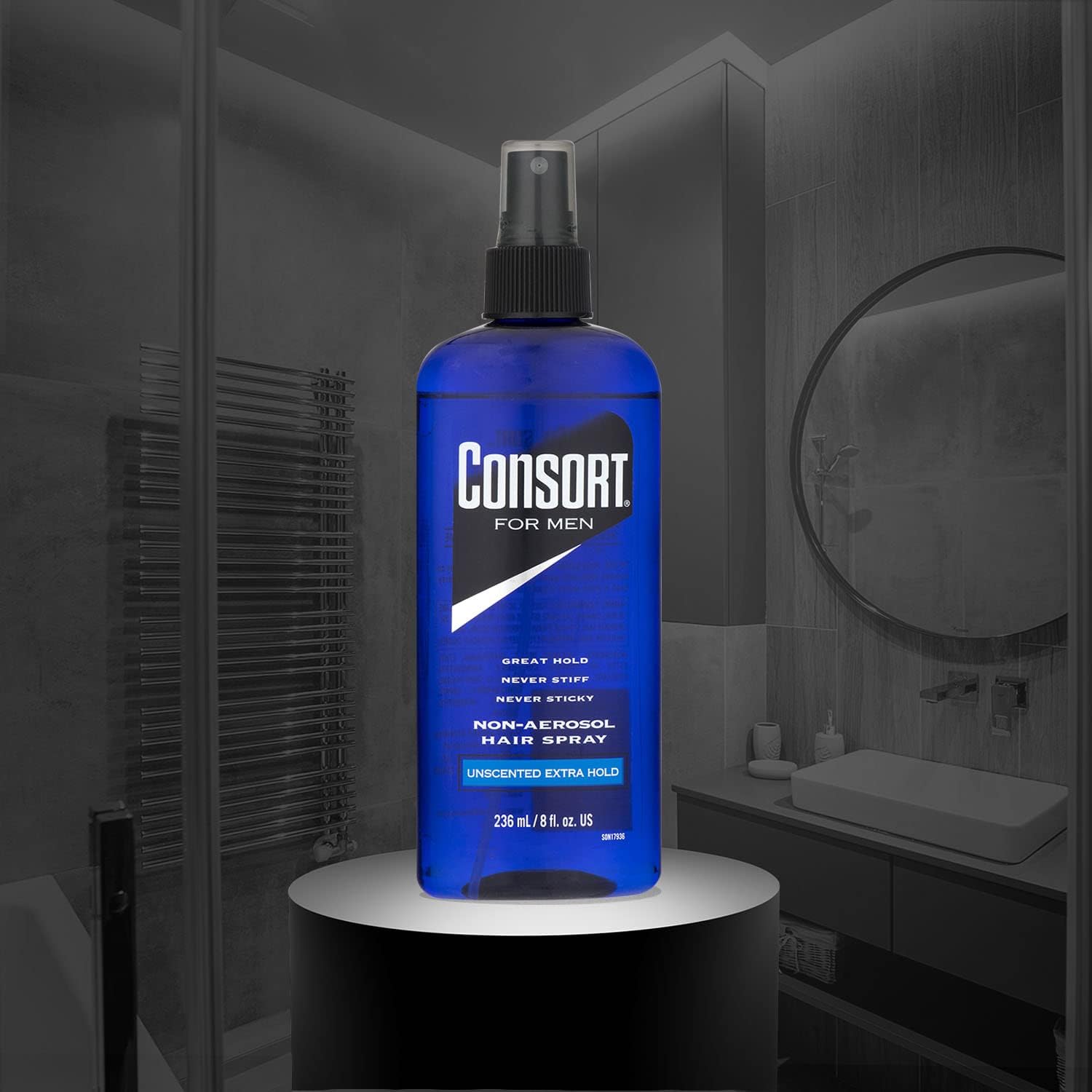 Consort Hair Spray for Men, Extra Hold, Unscented, Non-Aerosol - 8 oz(Pack of 4)