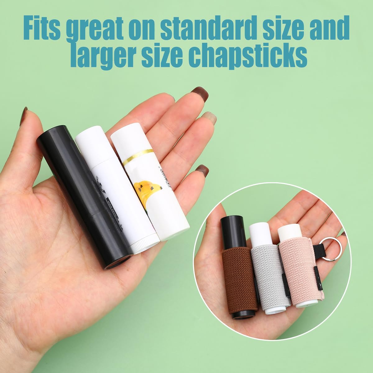 COOKOOKY Chapstick Holder Keychain Cute Minimalist Design Lip Balm Keychain Holder