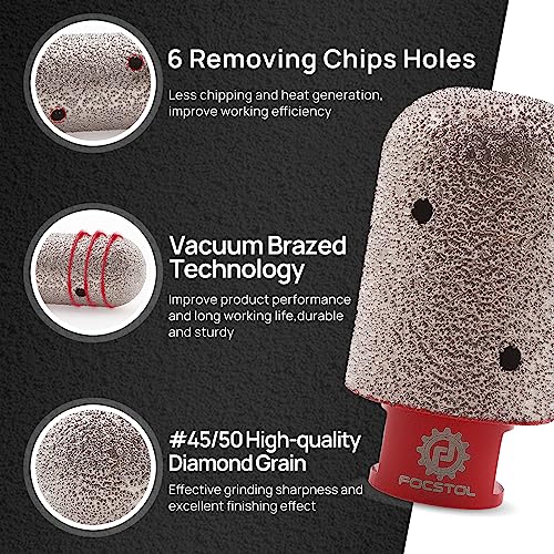 FOCSTOL Diamond Finger Milling Bit - 1-3/8''(35mm) Core Drill Bit for Enlarging Grinding and Shaping Existing Holes in Tile Porcelain Ceramic Marble Granite Countertop 5/8''-11 Thread