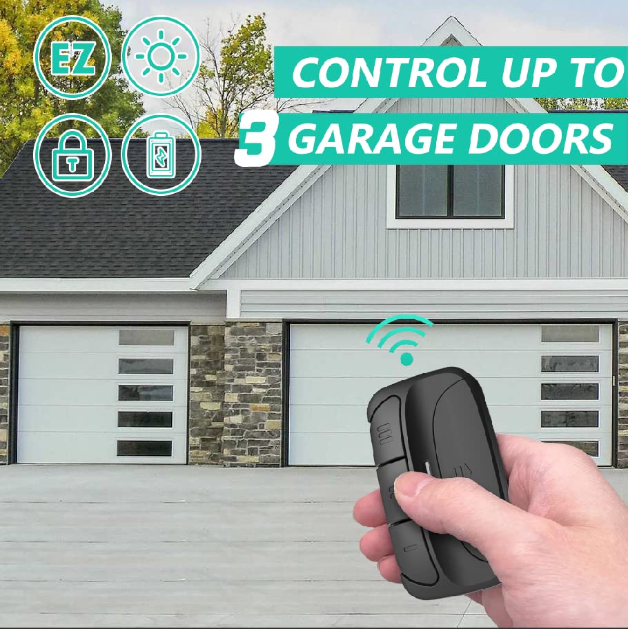 Universal Garage Door Remote, Compatible with LiftMaster Chamberlain Craftsman Garage Door Openers has Red Orange Yellow Green Purple 5 Colors Learn Button (1 Pack)