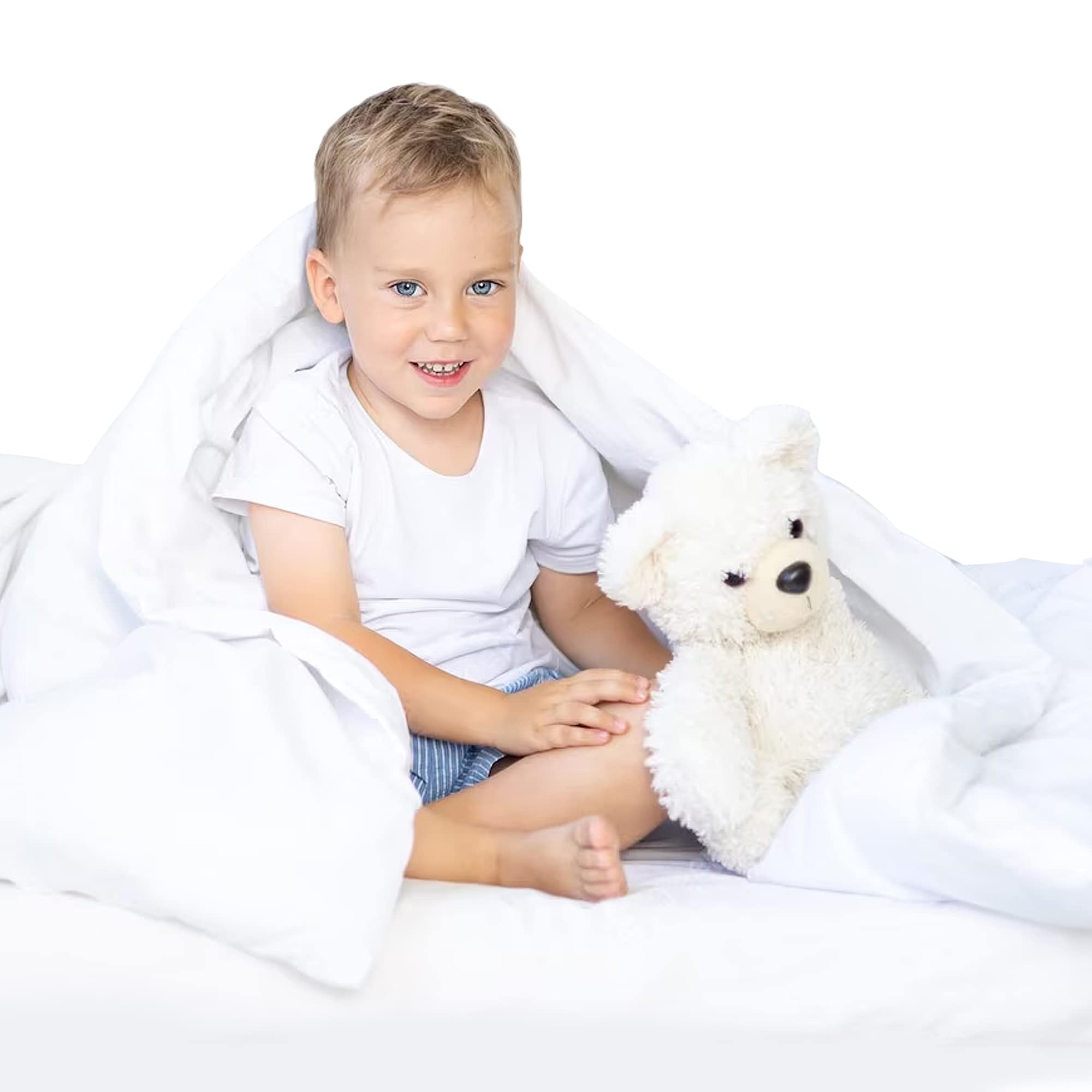 Continental Bedding Toddler Comforter, 100% White Goose Down Duvet Insert, Sleep Blanket with Cotton Shell, Fits Standard Crib, Toddler Bed, 39x47 Inches, White