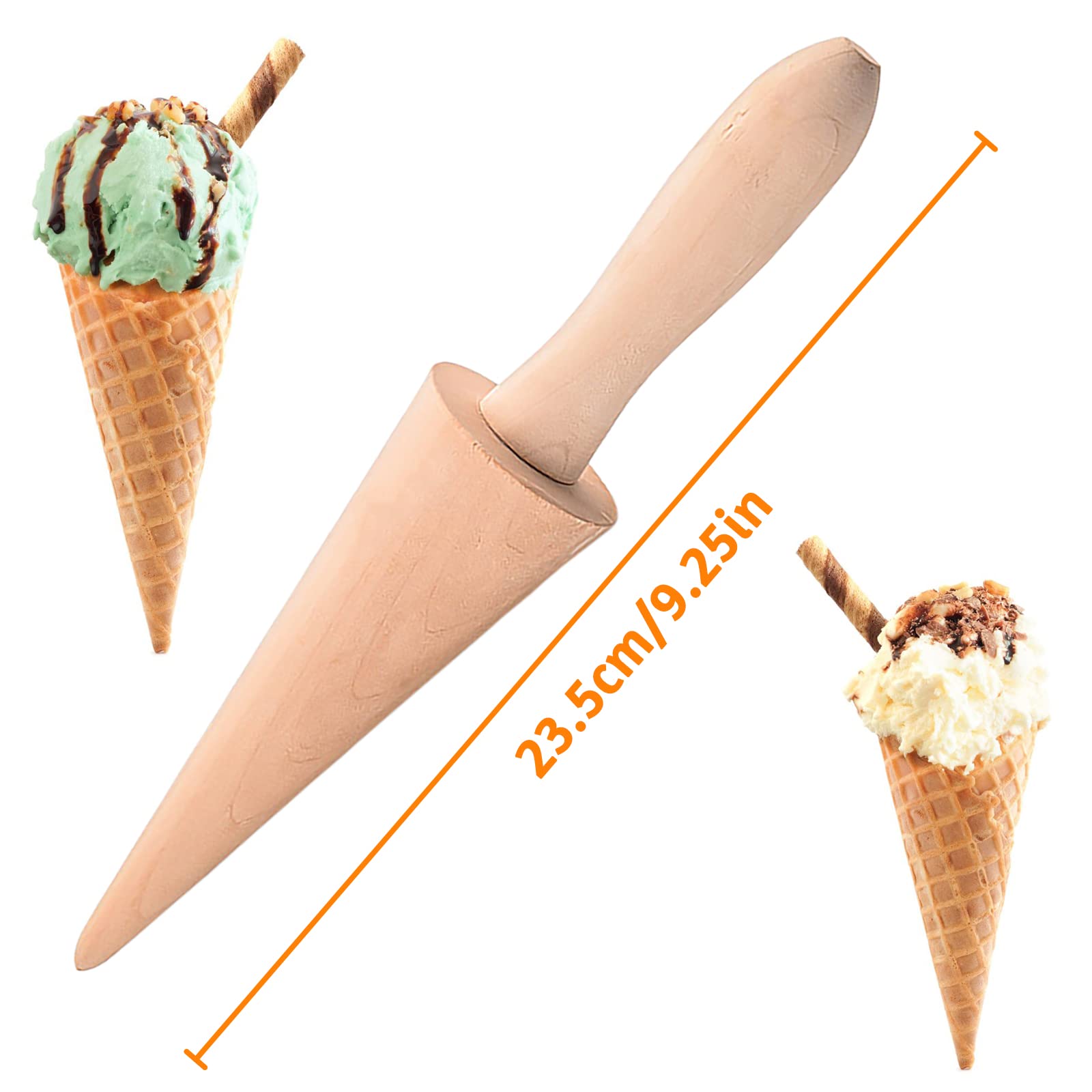 Ice Cream Cone Roller Mould, Wooden Krumkake Cone Roller, Waffle Pastry Cone Shaper Pizzelle Roller, Dessert Cooking Decorating Baking DIY Tools Accessories