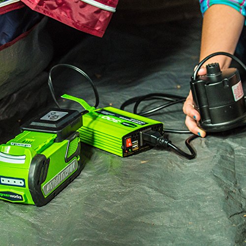 Greenworks 40V 300W Cordless Power Inverter with 4.0Ah 40V battery