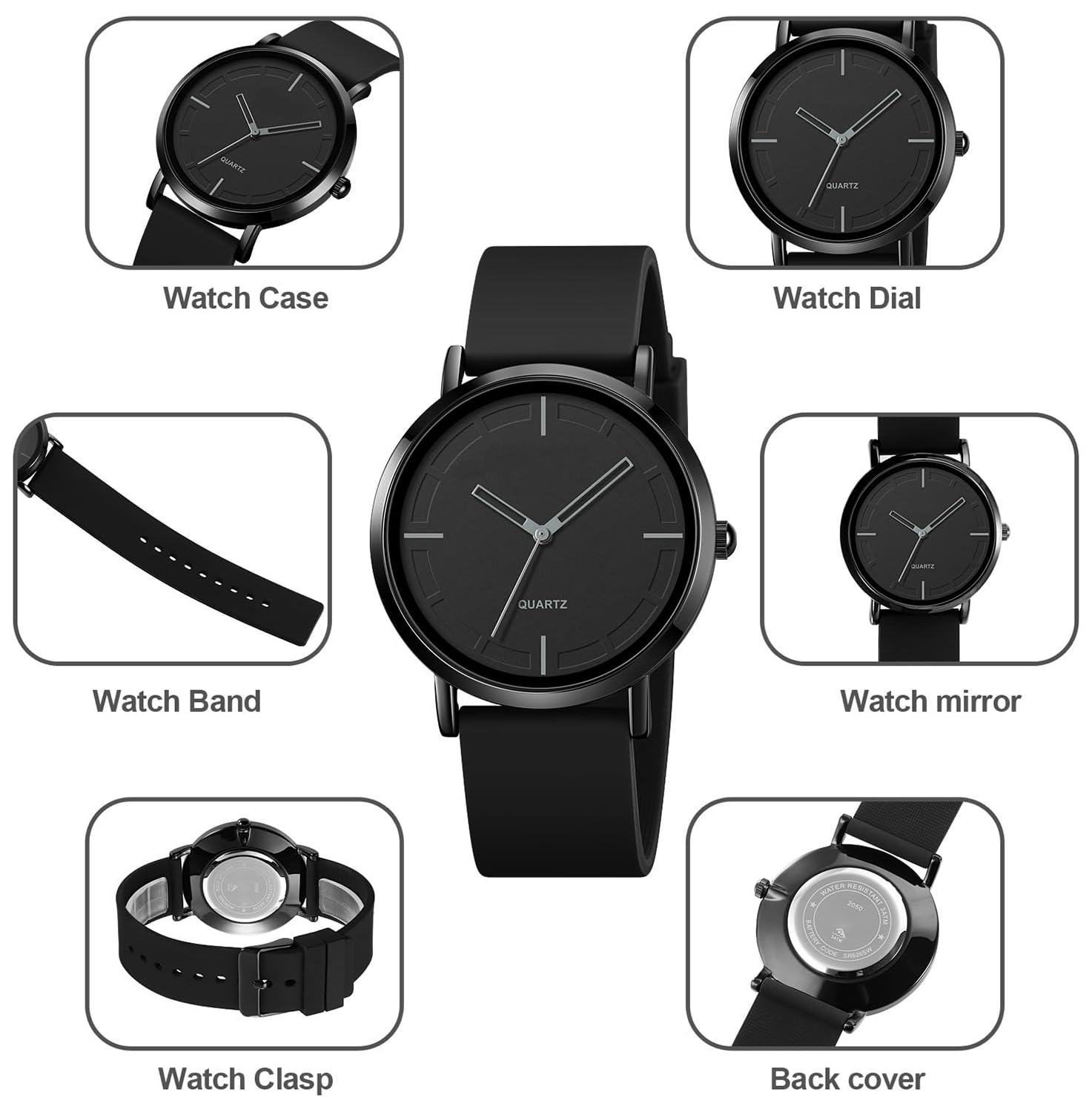 BESTKANG Unisex Wrist Watches Fashion Simple Analog Quartz Wrist Watches Silicone Strap Waterproof Watch Women Men Watches (Khaki)