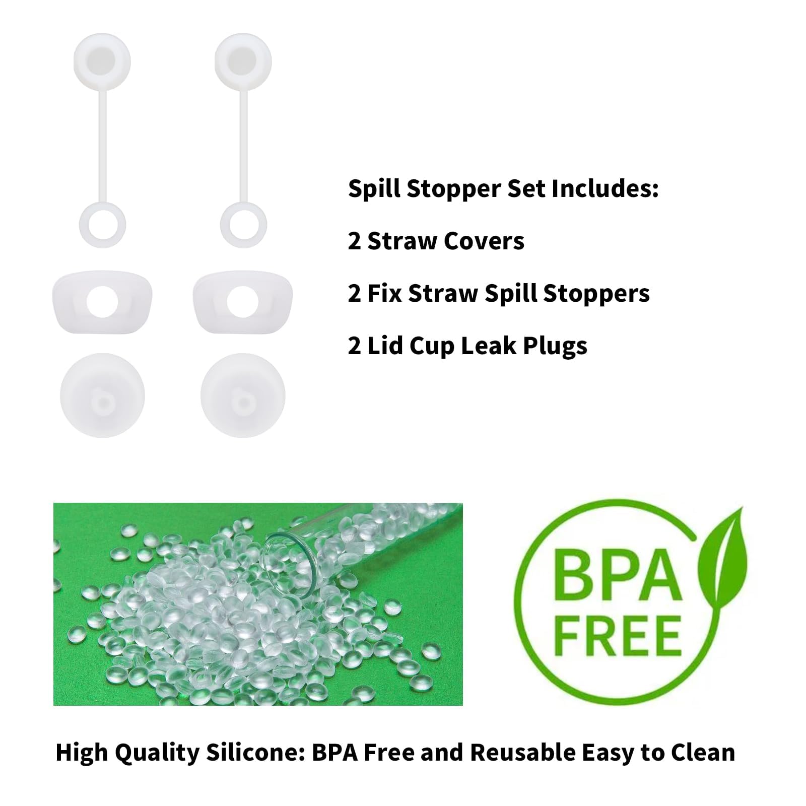 5-Pack Stitch Straw Toppers and 6-Pack Leak-Proof Stoppers