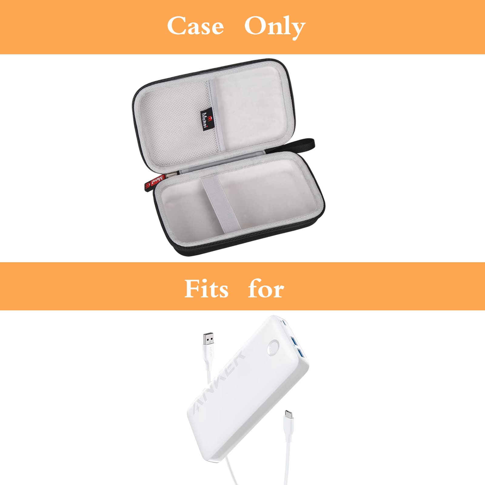 Mchoi Hard Carrying Case Suitable for Anker 325/535 Power Bank PowerCore 20K Portable Charger 20000mAh, Shockproof Waterproof Power Bank Travel Protective Case, Case Only