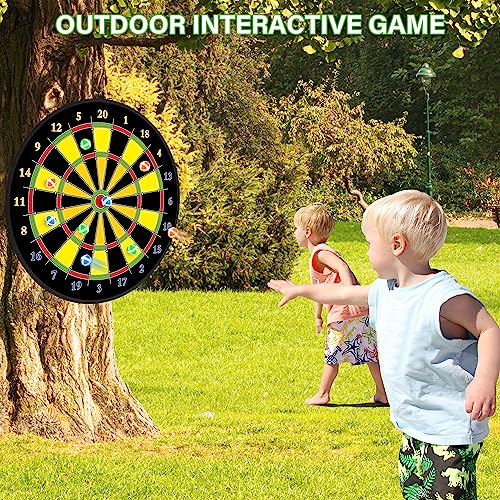 29" Large Dart Board for Kids, Kids Double-Sided Dart Board with Sticky Balls and Darts, Indoor/Outdoor Sport Fun Party Play Game Toys, Gifts for 3 4 5 6 7 8 9 10 11 12 Year Old Boys Girls