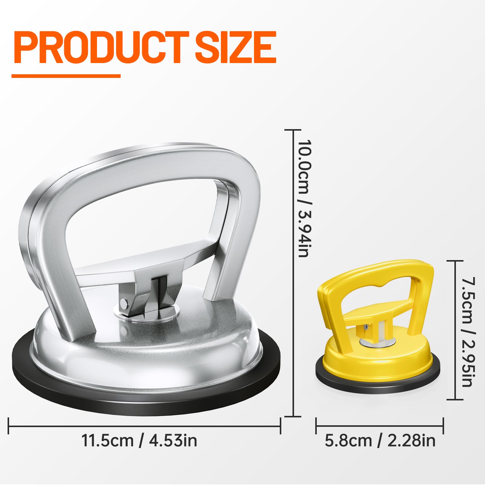 PHIXBEAR Powerful Metal Car Dent Suction Puller 2pcs, Aluminum dent Remover Tool for car,Paintless Dent Repair Durable Strong Suction Pad for Car Garage Door, Bumper, Glass Fridge