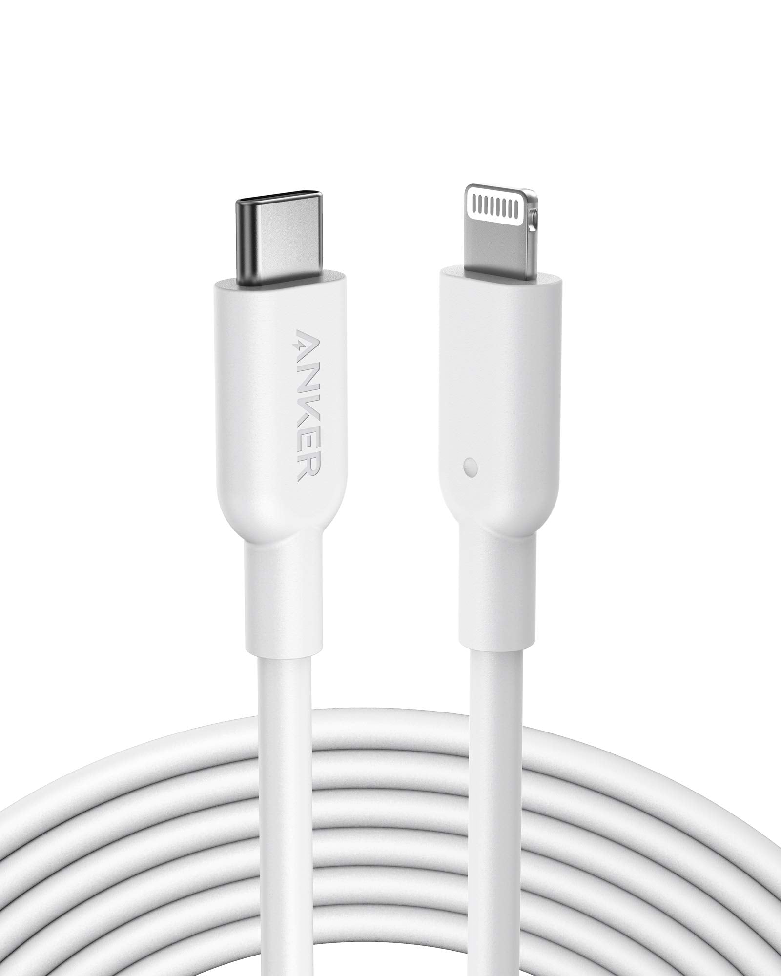 Anker USB C to Lightning Cable, Powerline II [10ft, MFi Certified] Extra Long Charging Cord for iPhone 13 13 Pro 12 Pro Max 12 11 X XS XR 8 Plus, AirPods Pro, Supports Power Delivery (White)