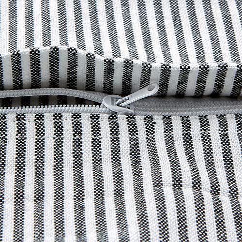 DII Decorative Square Throw Pillow Cover Collection Cotton, Machine Washable, Hidden Zipper, 18x18, Black Assorted, 4 Piece