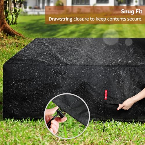 SheeChung Rectangular Fire Pit Cover Fits 40-44 Inch Fire Table-Waterproof Anti-UV 600D Heavy Duty Outdoor Cover for Patio Table Furniture Gas Firepit Deck Box Protector/Storage Cover(44"x28"x25")