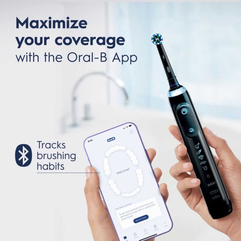 Oral-B Genius X Limited, Electric Toothbrush with Artificial Intelligence, 1 Replacement Brush Head, 1 Travel Case, Midnight Black