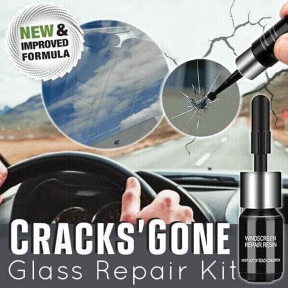 Cracks Gone Glass Repair Kit, 2024 New Windshield Repair Kit for Chips and Cracks, Glass Repair Fluid Nano Fluid Filler for Repairing Chips and Star Shaped Crack (5)