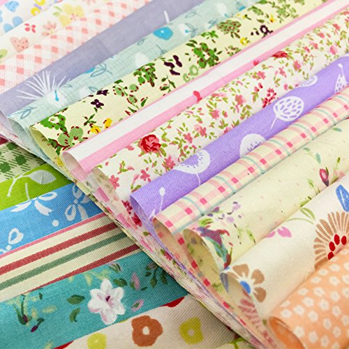 flic-flac Quilting Fabric Squares 100% Cotton Precut Quilt Sewing Floral Fabrics for Craft DIY (4 x 4 inches, 240pcs)