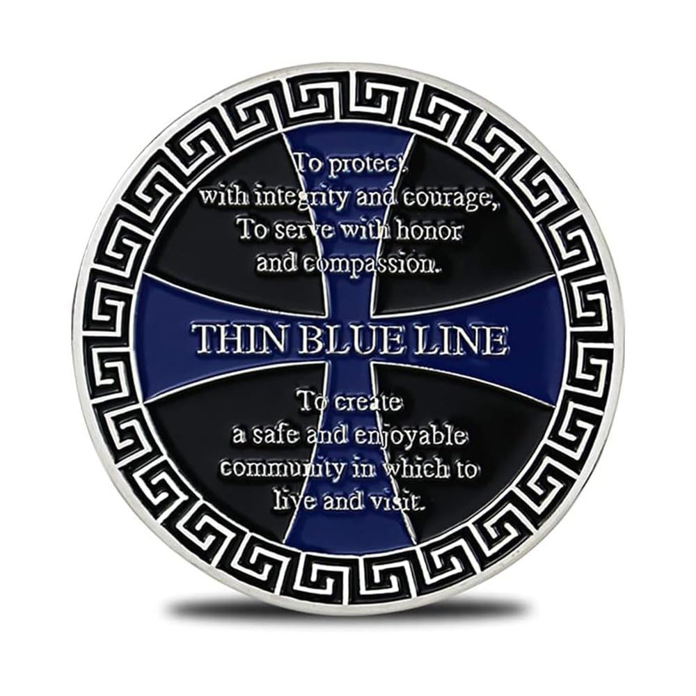 Thin Blue Line Law Enforcement Coins Police Challenge Coin