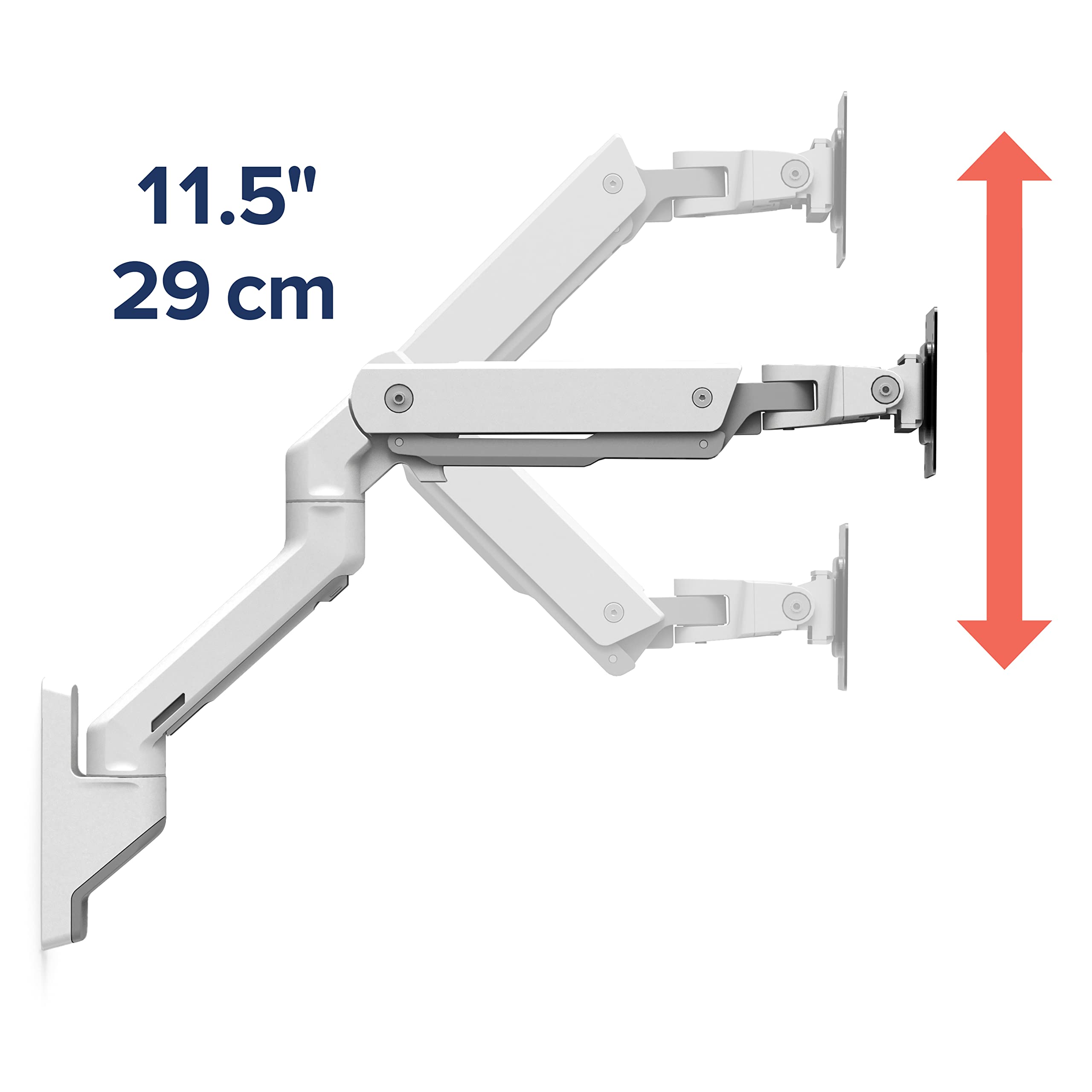 Ergotron – HX Single Ultrawide Monitor Arm, VESA Wall Mount – for Monitors Up to 49 Inches, 20 to 42 lbs, Less Than 8 Inch Display Depth – Standard Pivot, Polished Aluminum