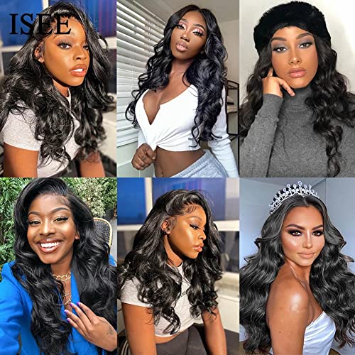 ISEE Body Wave Bundles Human Hair 1 Bundles 10 Inches Body Wave Human Hair Bundles Brazilian Virgin Hair Natural Black Color Bundles