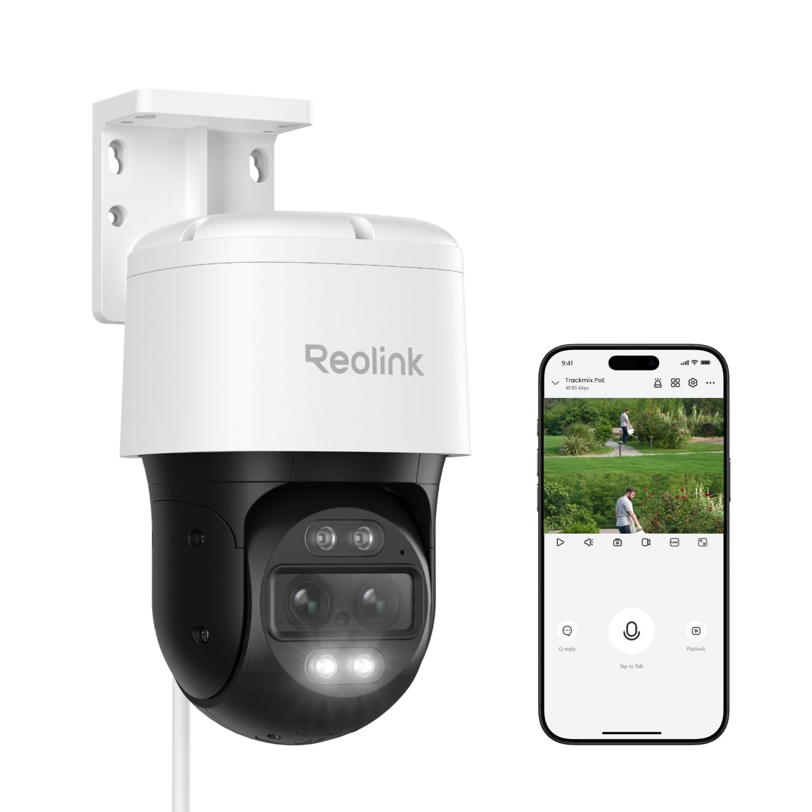 REOLINK PTZ Security Camera System 4K, IP PoE 360 Camera with Dual-Lens, Auto 6X Hybrid Zoomed Tracking, 355 Pan & 90 Tilt, Outdoor Surveillance, AI Detection, TrackMix PoE