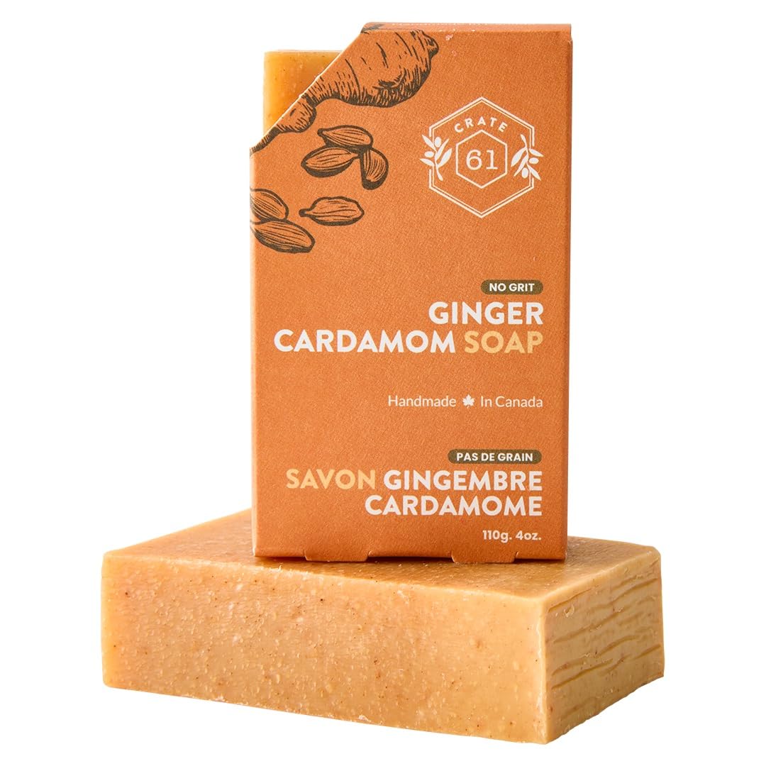 Crate 61, Handmade in Canada, Plant Based Cold Process Natural Bar Soap, With Premium Essential Oils, Dry Skin, Pack of 6 (Citrus)