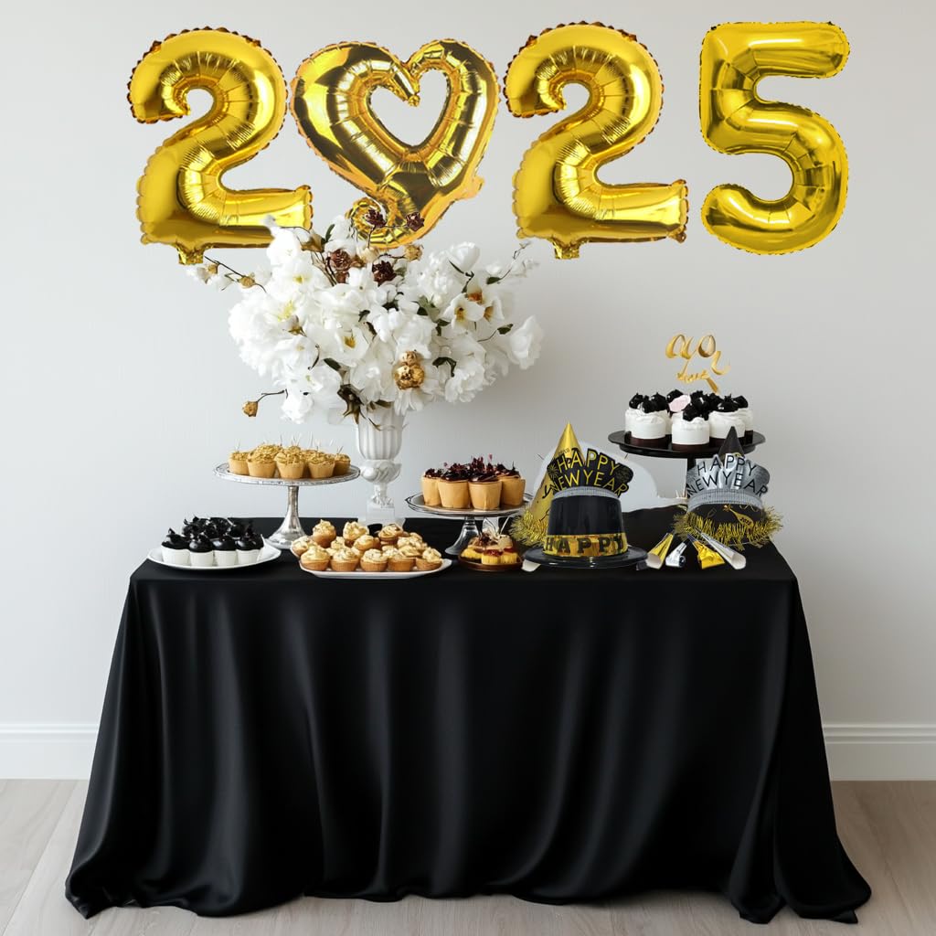 New Years Eve Party Supplies 2025 - 183 Pcs New Yeas Decorations 2025 Pack for 90 Guests, Comes with 42 New Years Hats, 24 New Years Tiara, 24 New Years Glasses, 90 Noiese Makers and 2025 Balloons