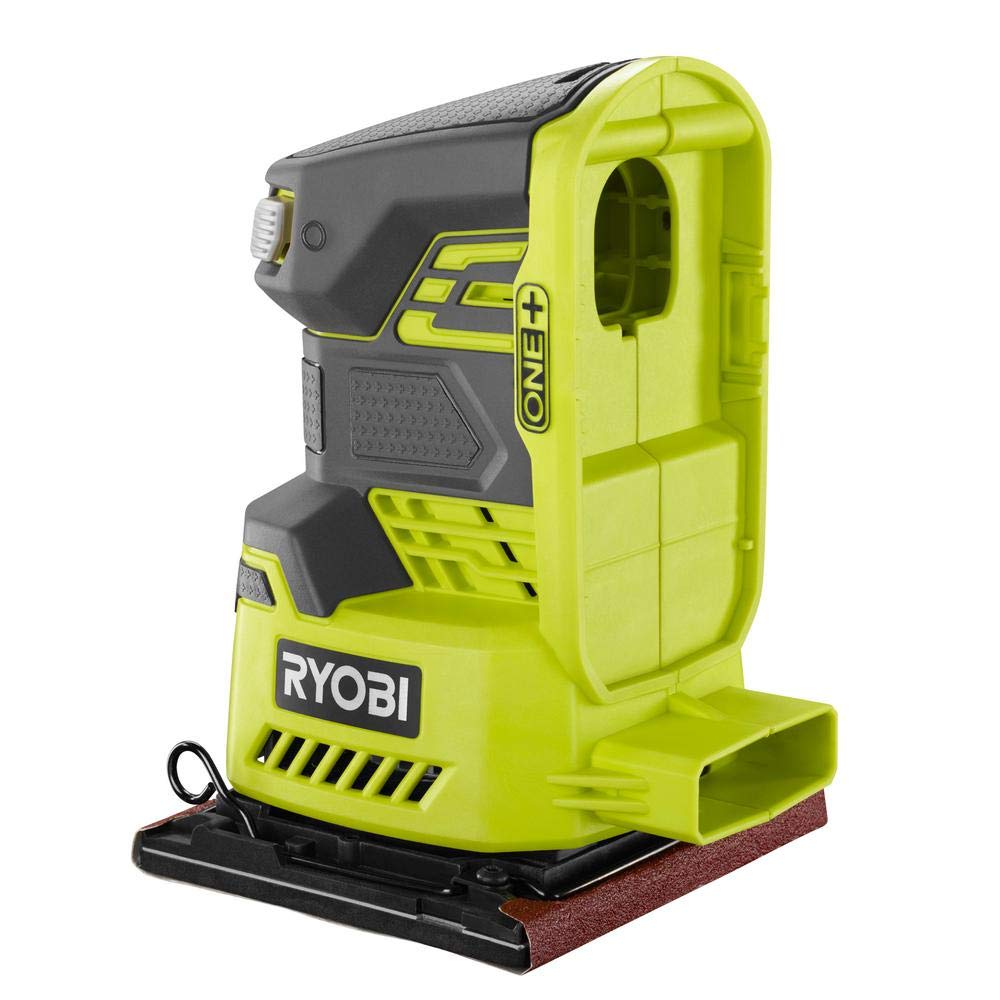 Ryobi P440 One+ 18V Lithium Ion 12,000 RPM 1/4 Sheet Palm Sander w/ Onboard Dust Bag and Included Sanding Pads (Battery Not Included, Power Tool Only)