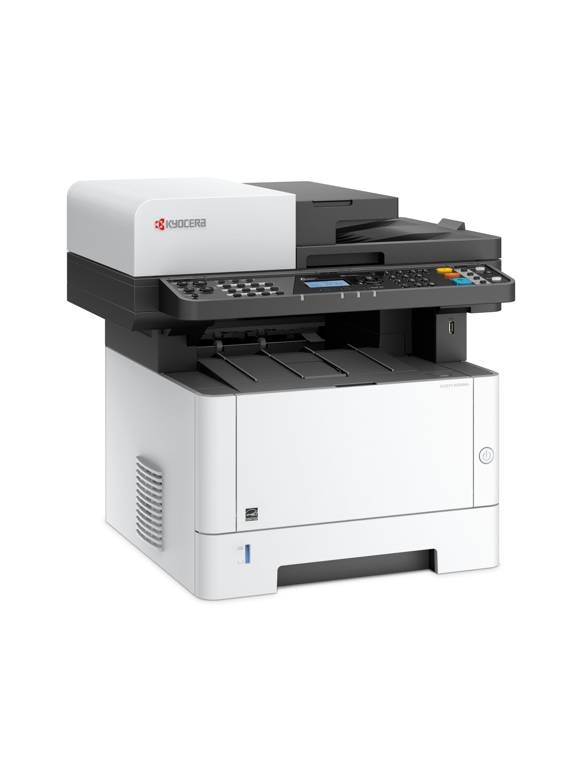 Kyocera ECOSYS M2040dn Monochrome Multifunctional Laser Printer (Print/Copy/Scan), 42ppm, Up to Fine 1200 dpi, Duplex, Mobile Print, 5 Line LCD Screen w/Hard Key Panel, Gigabit Ethernet, USB, 512 MB