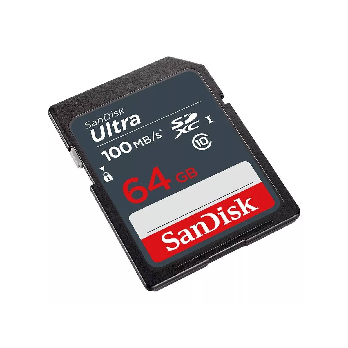 SanDisk 64GB Ultra SDXC UHS-I Memory Card - 100MB/s, C10, U1, Full HD, SD Card