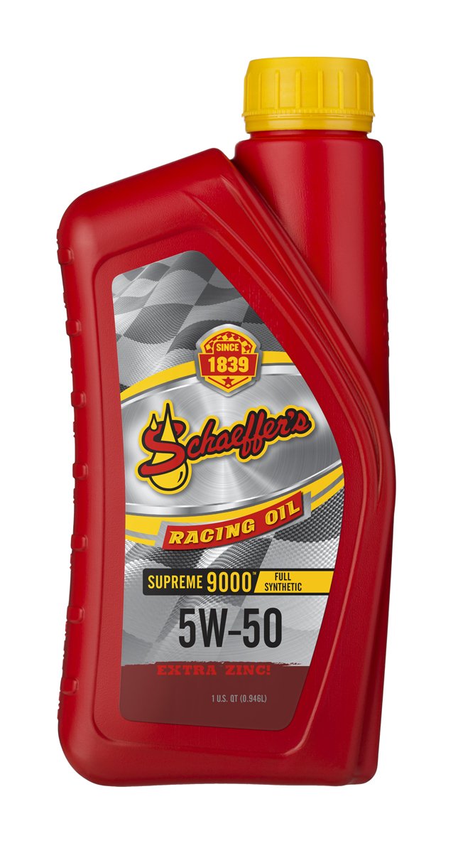 Schaeffer Manufacturing Co. 9001-012S Supreme 9000 Full Synthetic Racing Engine Oil 5W-50, 1-Quart Bottle