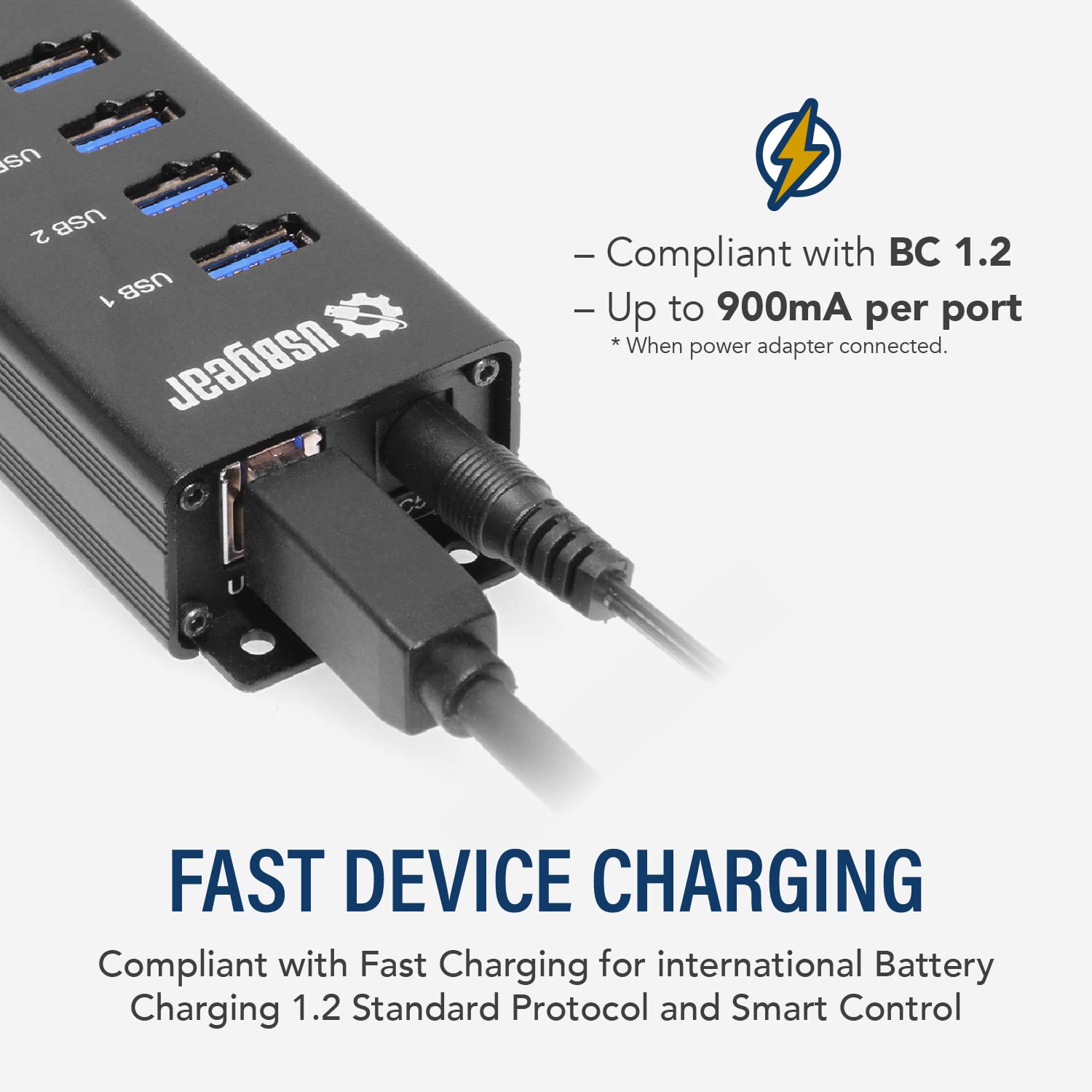 7-Port USB 3.2 Gen 1 Charging and SuperSpeed Mountable Data Hub