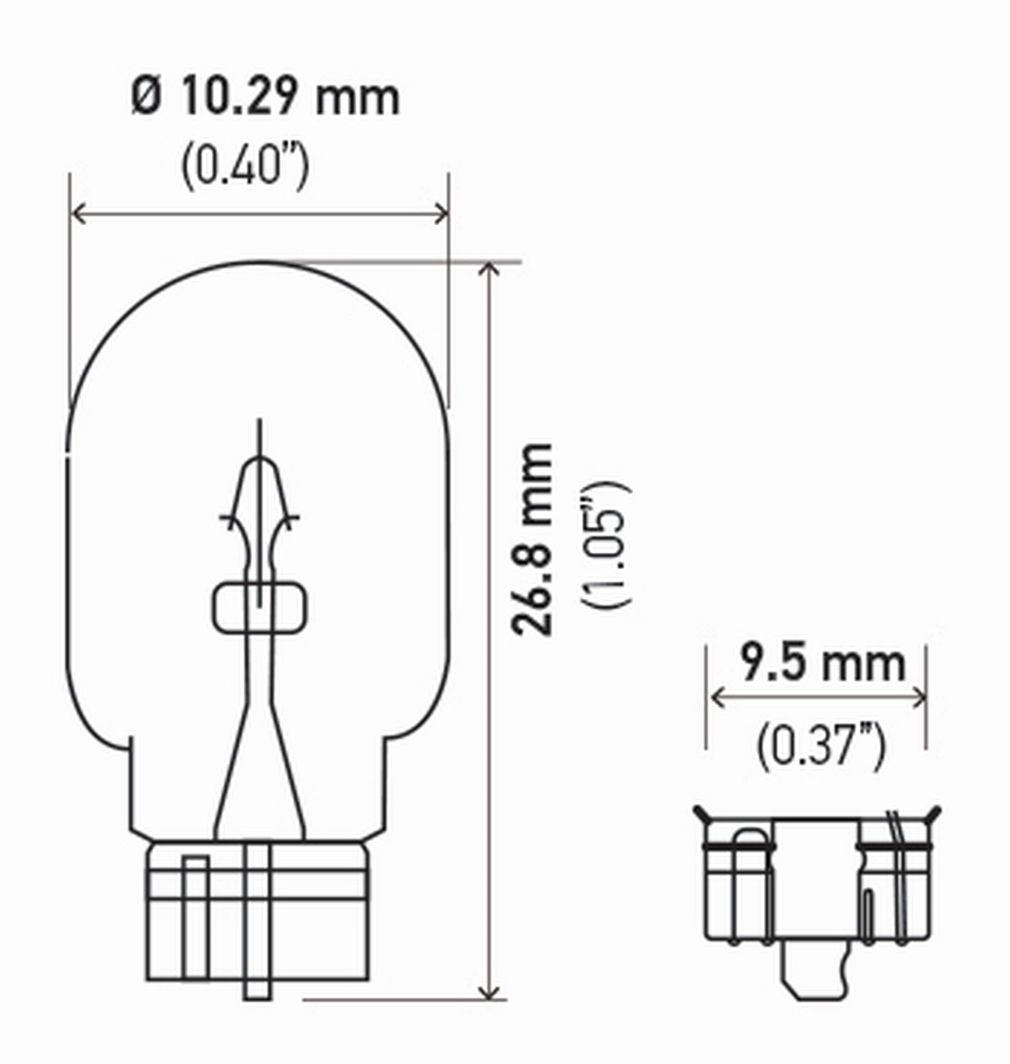 HELLA 2821SB Bulb 2821 12V 3W W2.1X9.5D T3.25 E1 Sb, Multi