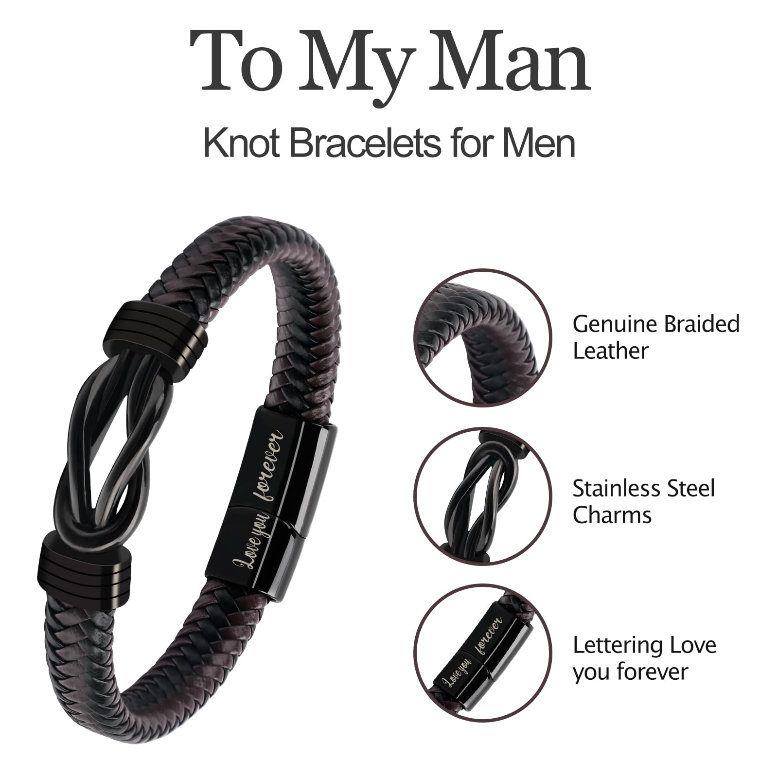 Valentines Day Gifts for Him Boyfriend Gifts for Men Mens Bracelet Valentine's Day Mens Gifts Bracelets for Men Anniversary Romantic Gifts for Men Husband from Wife